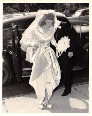 Lovely Young Bride in Satin Wedding Dress Vintage 8x10 Wedding Fashion Photos