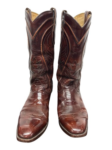 Men's Vintage Cowboy Boots Dan Post Size 7.5 D Style 6883 Brown Leather Spain, Size 7, $56.95 - Photo 2