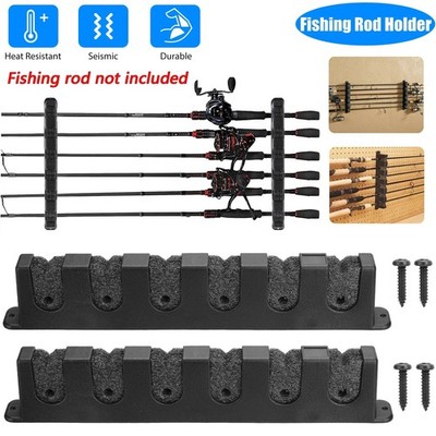 Fishing Rod Rack Vertical Holder Horizontal Wall Mount Stand Storage Boat Pole
