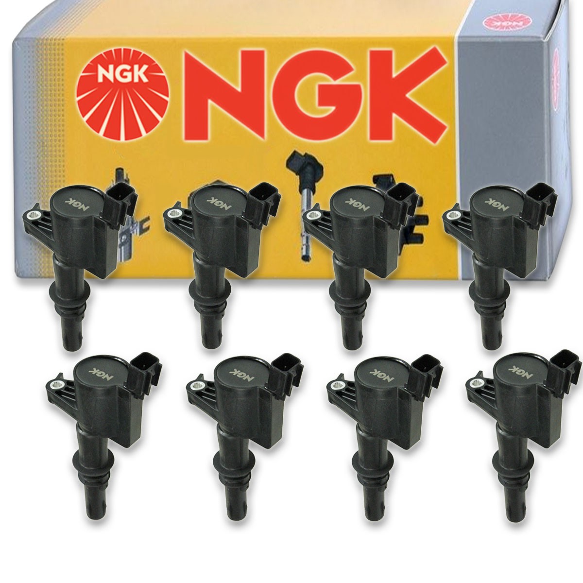 8 pcs NGK Ignition Coil for 2005-2008 Ford Expedition 5.4L V8 - Spark Plug xv