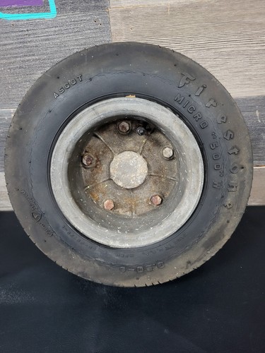 Vintage firestone "500" MICRO gum dipped tire with rim RARE