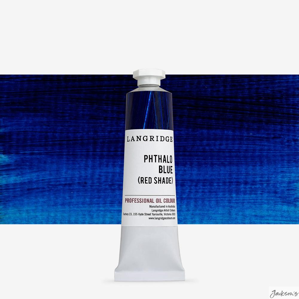 Langridge Handmade Oil Paint Linseed Oil 40ml Phthalo Blue Red Shade Artist C...