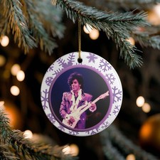 Prince Purple Artist Rain Christmas Holiday 3" Ceramic Ornamnent Made in the USA