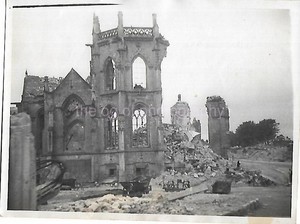 WW2 BOMBING AFTERMATH Caen 40's France VINTAGE FOUND PHOTO b+w ORIGINAL 67 41 C