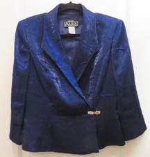 Alex Evenings Taffeta Iridescent Jacket Blouse Top ROYAL BLUE Size 12P Dressy
