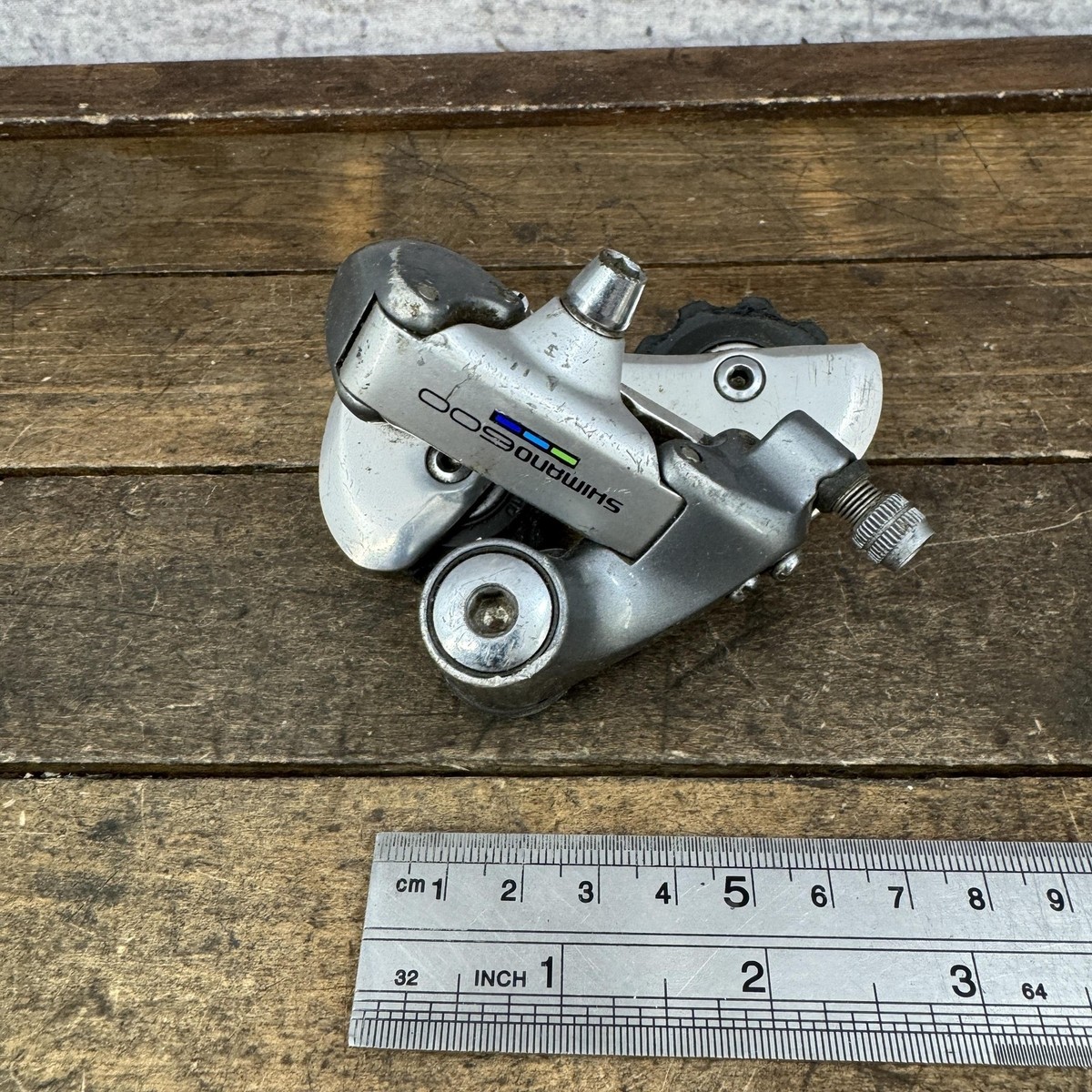 Dérailleur Arrière Vintage Shimano 600 RD-6400, Cage Courte, Gris, Fabrication Japon