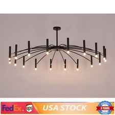 18-Head Black Branch Chandelier Metal Pendant Light Nordic Ceiling Lamp Fixture