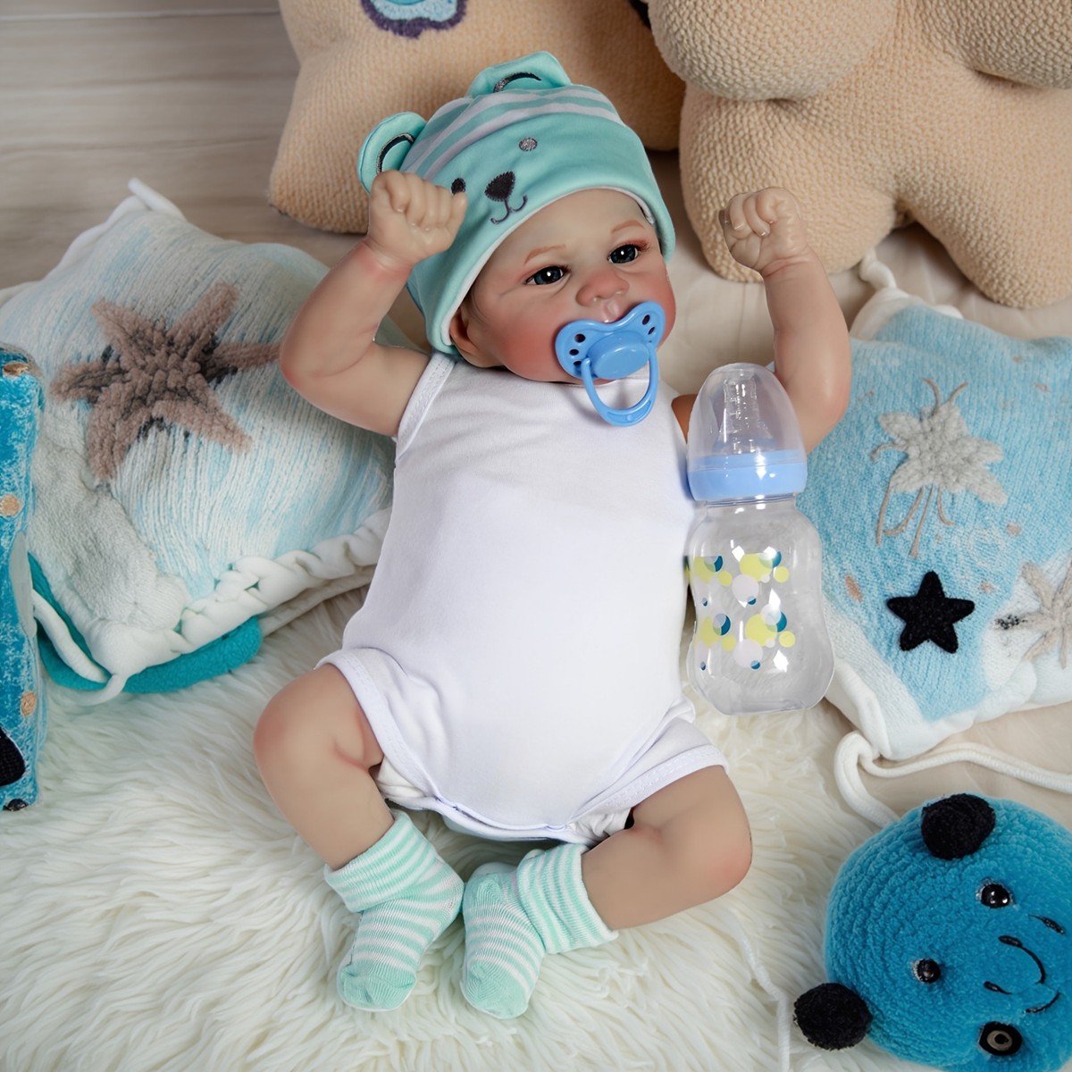 Realistic Reborn Baby Dolls Vinyl Silicone Real Life Baby Newborn Boy Doll Gift