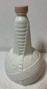 New York 1939 World's Fair Milk Glass Globe Bottle Decanter Vintage