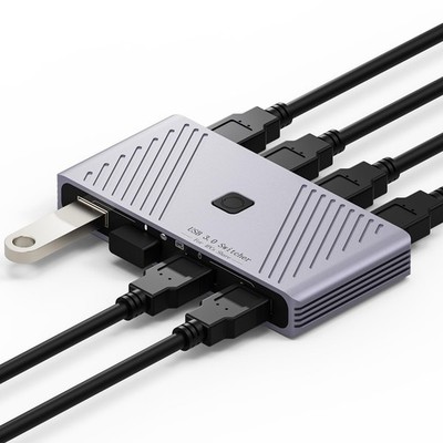 USB 3.0 Switch, 4 Computers Sharing 4 USB Devices, One-Button Switcher | For ...