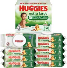 Huggies Extra Large Baby Wipes, Unscented, 9 Packs, 378 Wipes