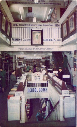Leary's Bookstore Philadelphia Postcard 1936 Linen Halftone Interior | eBay
