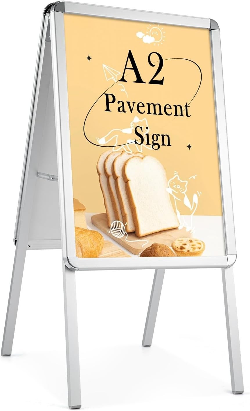 A2 Display Board Stand Pavement Sign for Posters A2 Waterproof Board ...