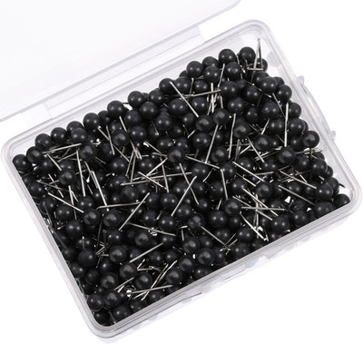 500 Pack Map Push Pins Bulk 1/8 Inch Black Map Tacks Traveling Bulletin Board Su
