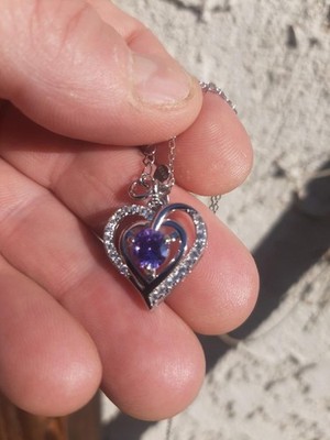 RIVIKO Heart  Pendant Necklace for Women 925 Sterling Silver Zirconia