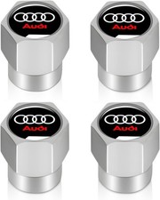 Tire Valve Stem Caps Cover For Audi Metal Wheel Air Caps Auto Valve Silver-01