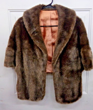 Vintage 60s Regina Glenara by Glenoit Faux Mink Fur Capelet Stoll Made in USA