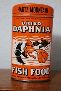Vintage Hartz Mountain Advertising Tin Fish Food Angelfish Goldfish Beta Illus.