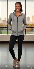 Zella Women's Grey Heathered Pullover Hoodie Size Medium Activewear Yoga Gym