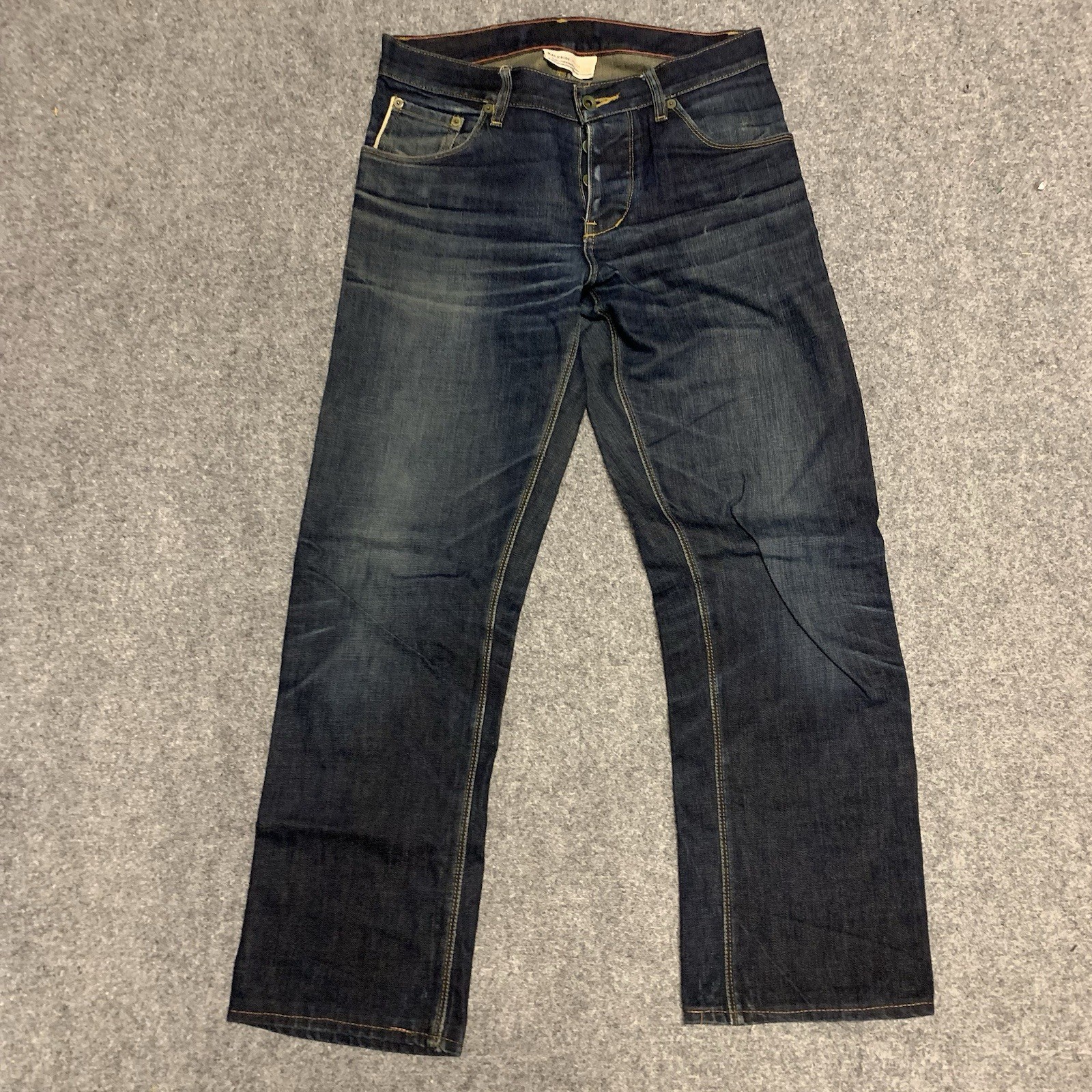 Raleigh Denim Jones Jeans White Oak Cone Mills Size 30 Selvedge Raw Mens