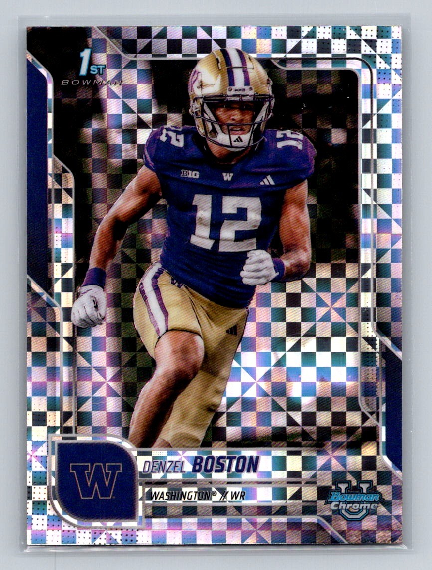 Denzel Boston 2025 Bowman University Chrome Xfractor #34 Football