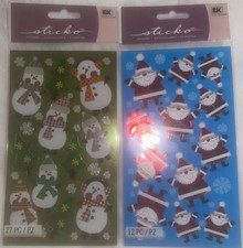 Bundle of 95 EK Success Sticko Santas Snowflakes/Silly Snowmen Sticker Packs