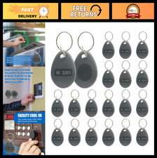 Writable RFID Key Fobs 125KHz Proximity Tags for Access Control - 100 Pack Gray