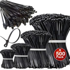 400 100Pcs Zip Ties Assorted Sizes Black Zip Ties with Screw Hole 100Pack 4/6...