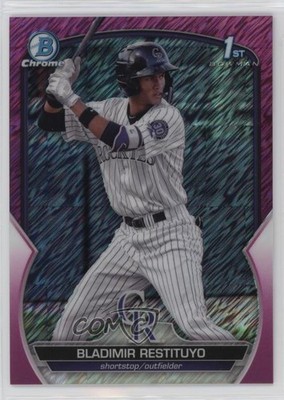 2023 Bowman Chrome Prospects Fuchsia Shimmer Refractor Bladimir Restituyo 8az