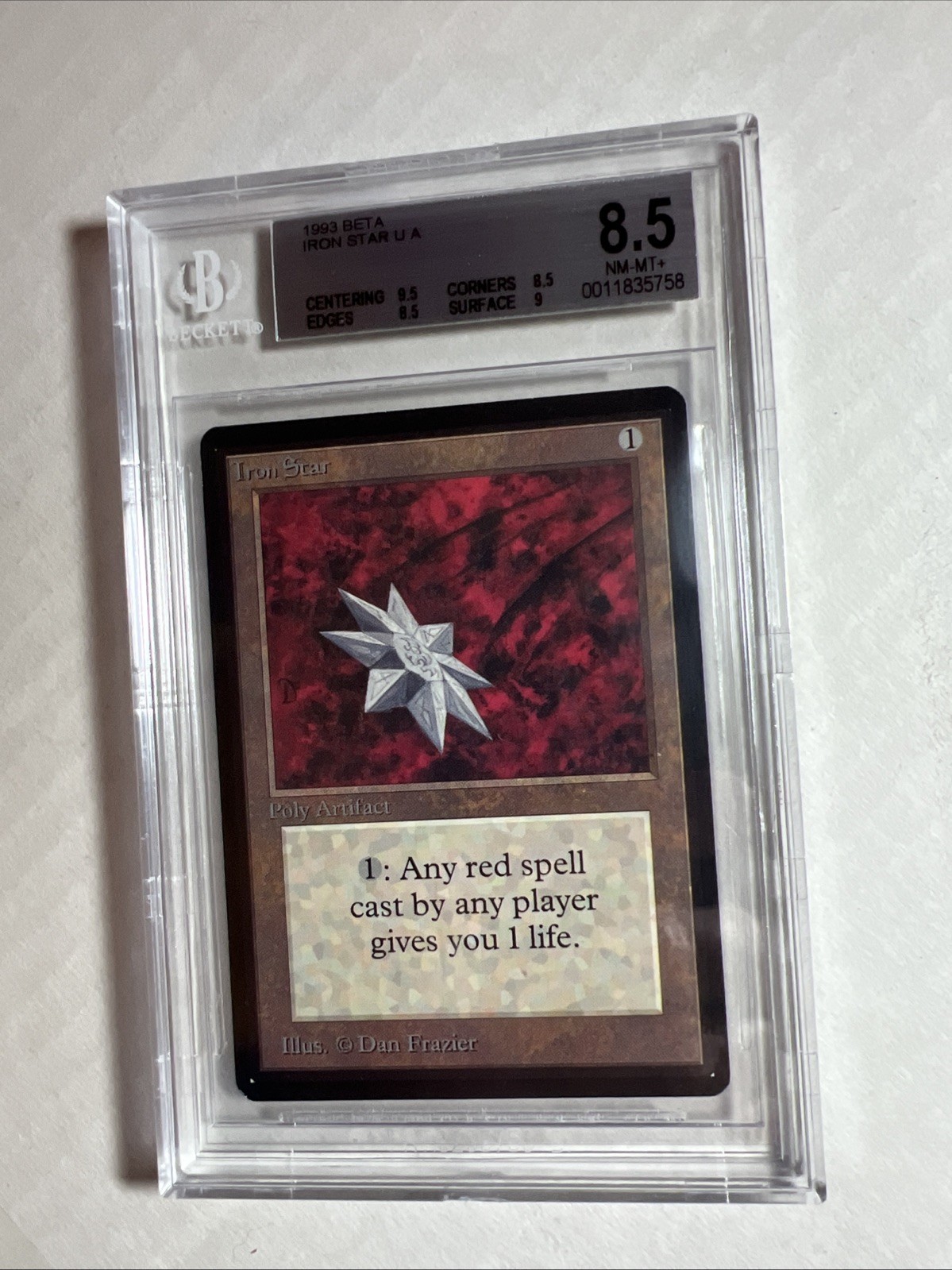 MTG Beta U A Iron Star BGS 8.5 Quad++ NM-MT  (Gem Mint centering) 1993