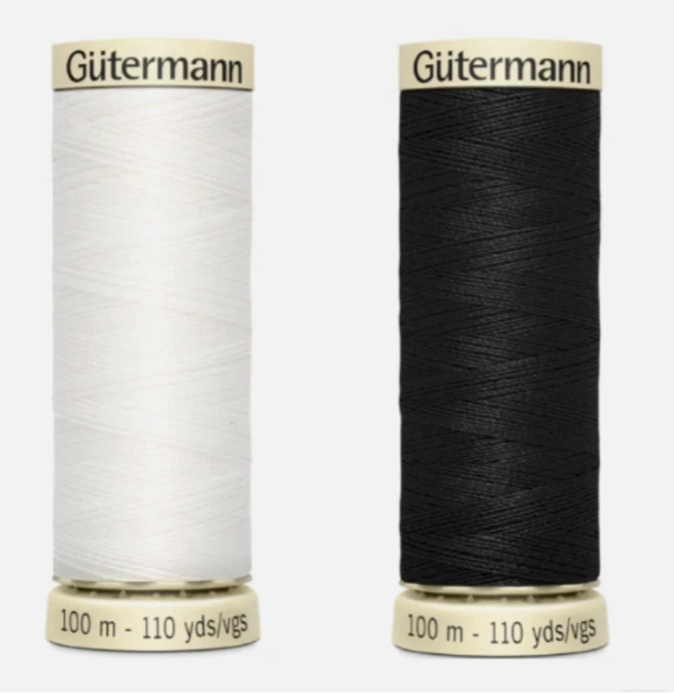 Gutermann Sew All Polyester Sewing Thread 100m Black and White Thread Bulk Buy