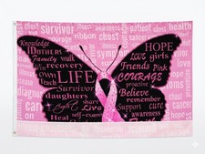 Breast Cancer Awareness Banner Pink Ribbon Butterfly Backdrop 7x5ft Party Decor