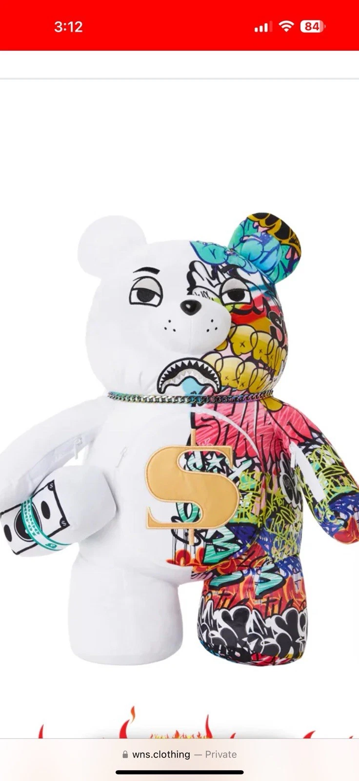SPRAYGROUND Money Plush Bear Backpack Bag Limited Edition Never Produced Again