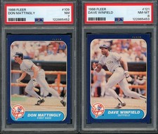1986 Fleer Don Mattingly #109 PSA 7 & Dave Winfield #121 PSA 8! Recently Graded!
