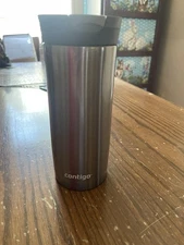 Contigo 16oz SnapSeal Travel Tumbler Huron Stainless Steel - Gun Metal ~~USED 1X