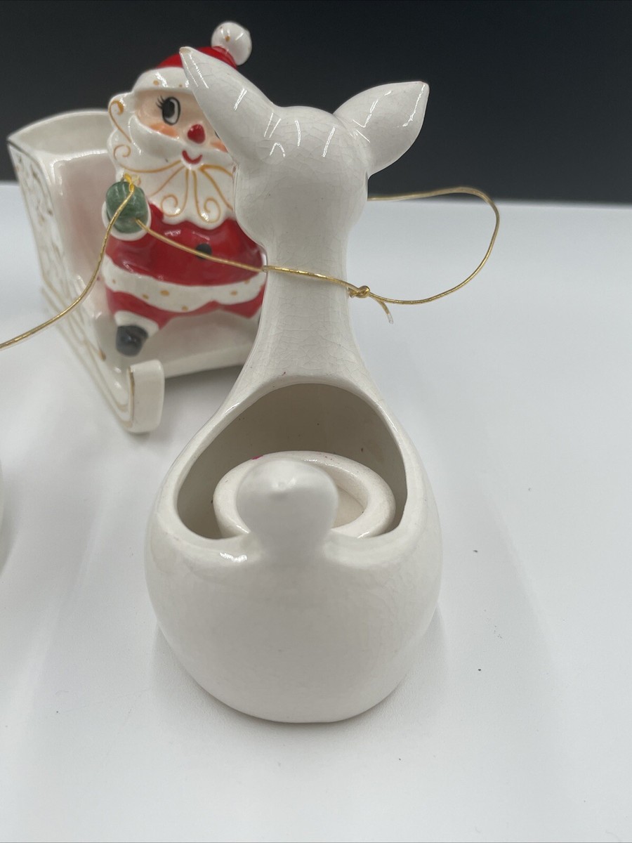 Holt Howard 1959 Santa W/Sleigh & 2 Starburst Reindeer