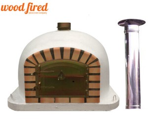 Outdoor Wood Fired Pizza Oven 100cm White Deluxe Model Chimney Cap Ebay