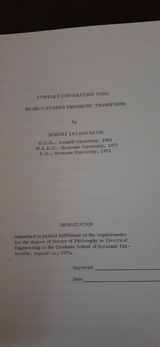 Vintage 1975 Complex Convolution Using Radix-2 Number Theoretic Transforms - Picture 5 of 21