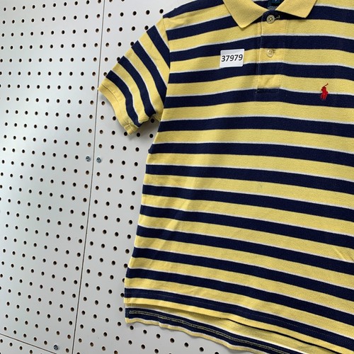 Polo Ralph Lauren Collared Shirt Youth Boys Size 7 Yellow Blue Striped 14x20 - Picture 5 of 12