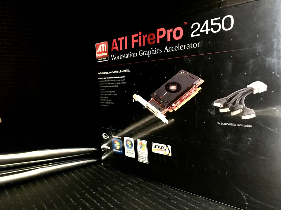 New, AMD, FirePro 2450 x1 512MB PCI Express x1 Multi-View Workstation Graphics - Image 3 of 4