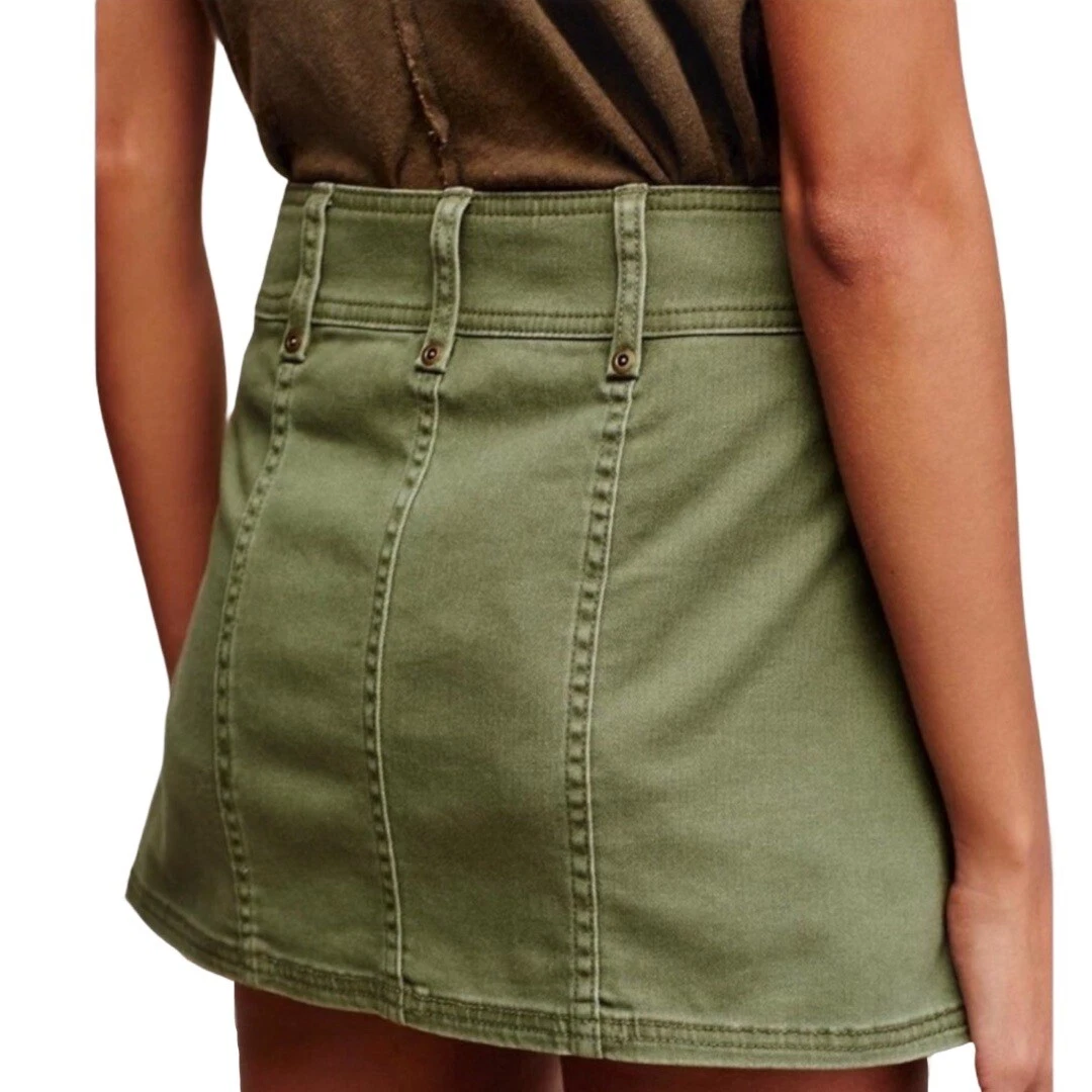 Army green mini clearance skirt