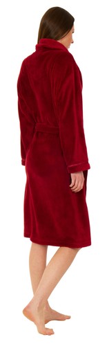 Ladies Super Cozy Robe by Florentina, Wine with Ribbon Trim (sizes available) - Picture 2 of 4