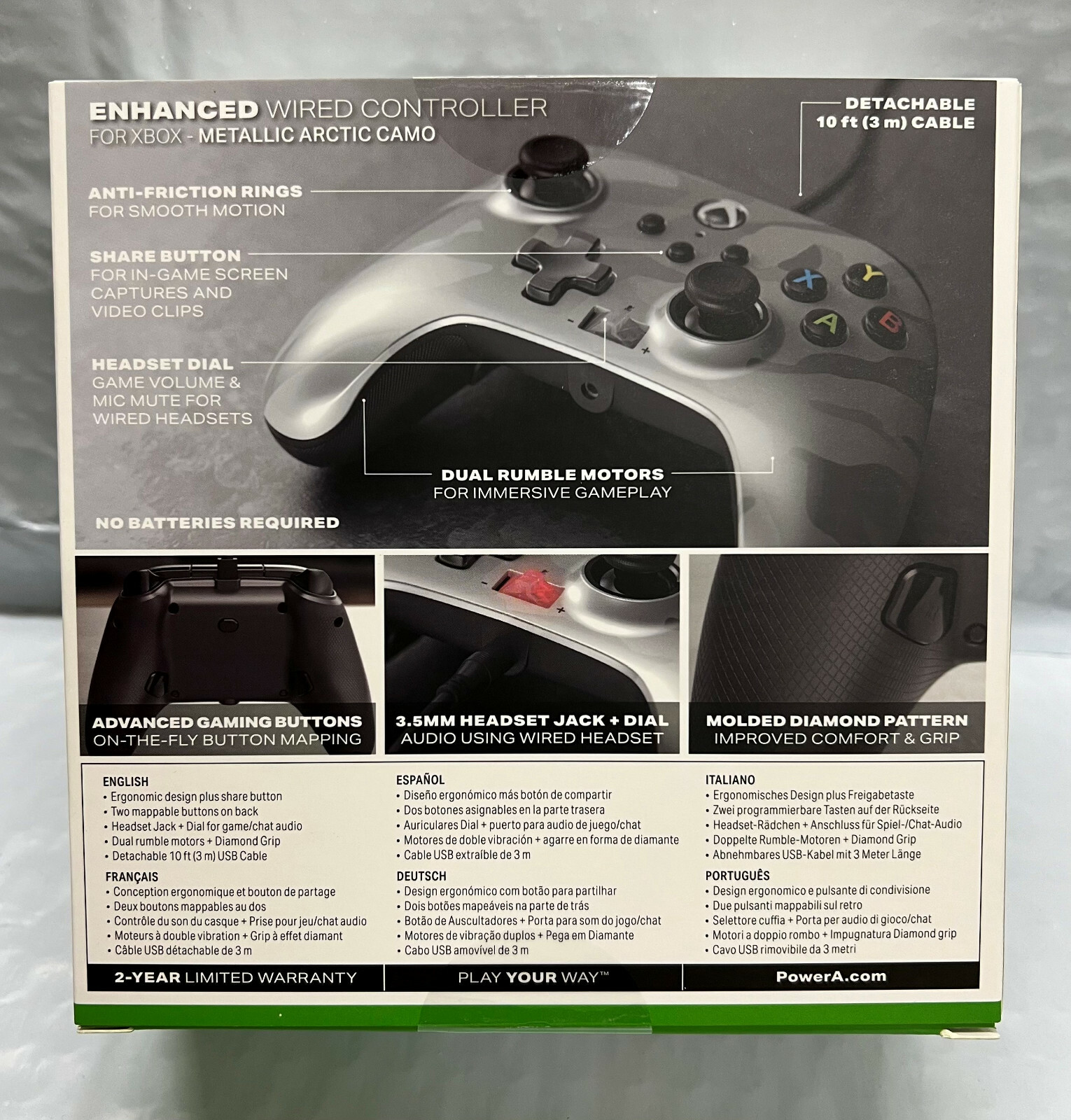 PowerA Enhanced Wired Controller for Xbox Series X | S - Metallic Arctic Camo
