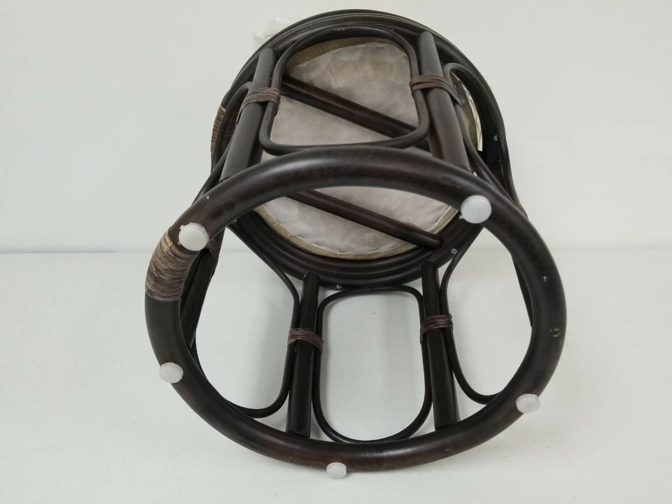 Banqueta de vime marrom escuro natural de vime com almofada 18" de altura NOVA  - Imagem 4 de 4