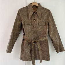 Rejina Pyo Snake Effect Brown Jacket Size Uk8
