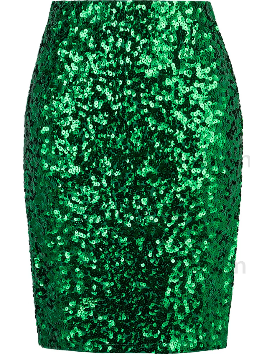Women s High Waist Sparkly Sequins Maxi Skirt Pencil Cocktail