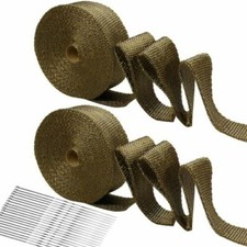 2 Rolls X Titanium Lava Header Manifold Exhaust Heat Wrap Tape 20 Ties 2 X 50ft
