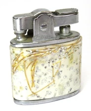 Excello Shurlite Glitter & Tinsel Clear/White Wrapped Vintage Cigarette Lighter