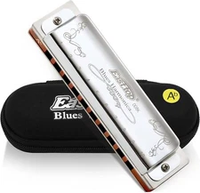 Easttop T008K Silver Harmonica PLAIN STAINLESS COVER Phos Bronze Reeds US DEALER