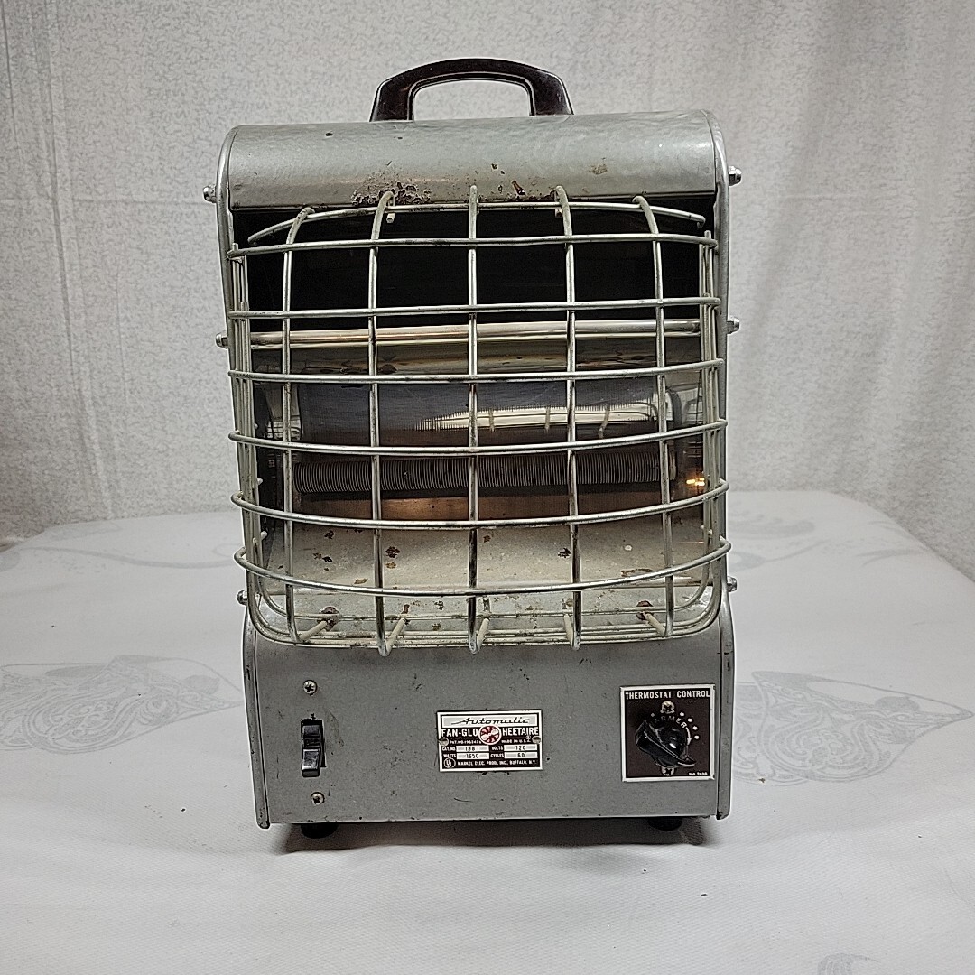 ストーブ Scovill Markel Nulone Fan-Glo Heater RARE Retro MCM TV Shaped Heater Heetaire Fan-glo Automatic